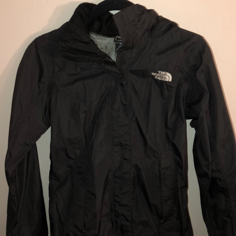 Black womens xs north face rain jacket